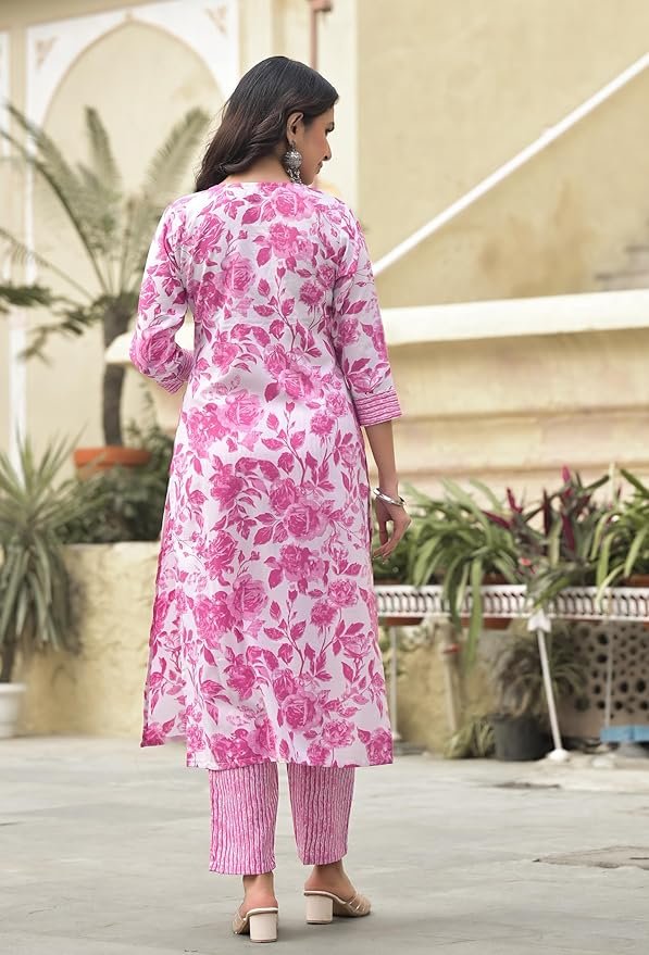 Straight Floral Printed Kurta And Pant Set With Dupatta | Ethnic Set | Dupatta Set | Suit Set | Kurta Set | Wedding Suit